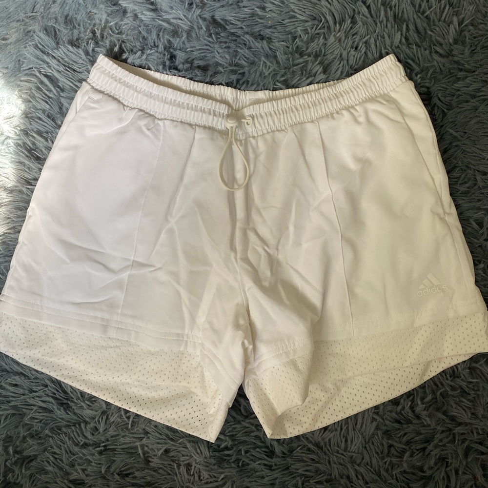 Adidas White Mesh Shorts